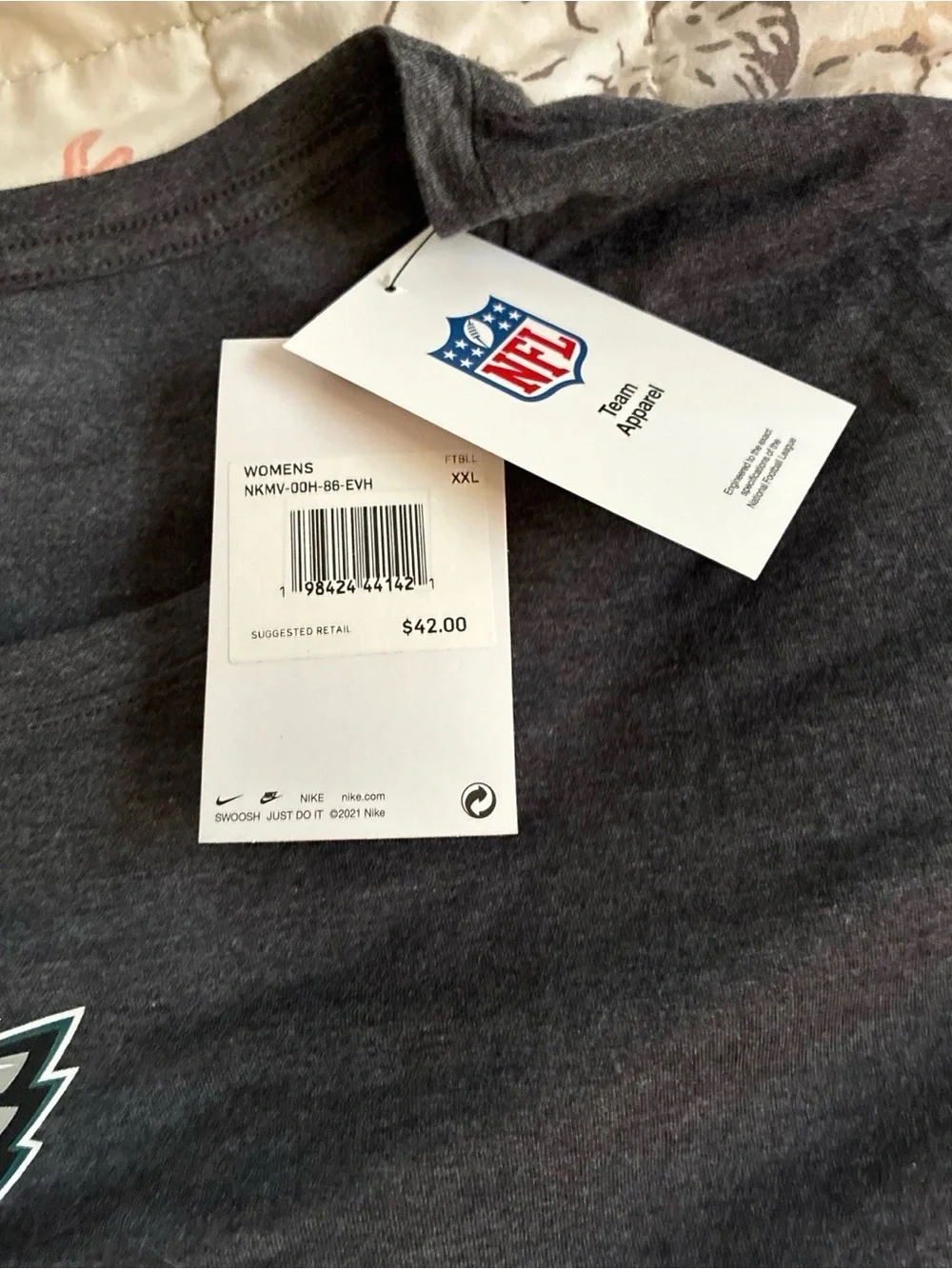 Nike Philadelphia Eagles Charcoal T shirt. Size xxl